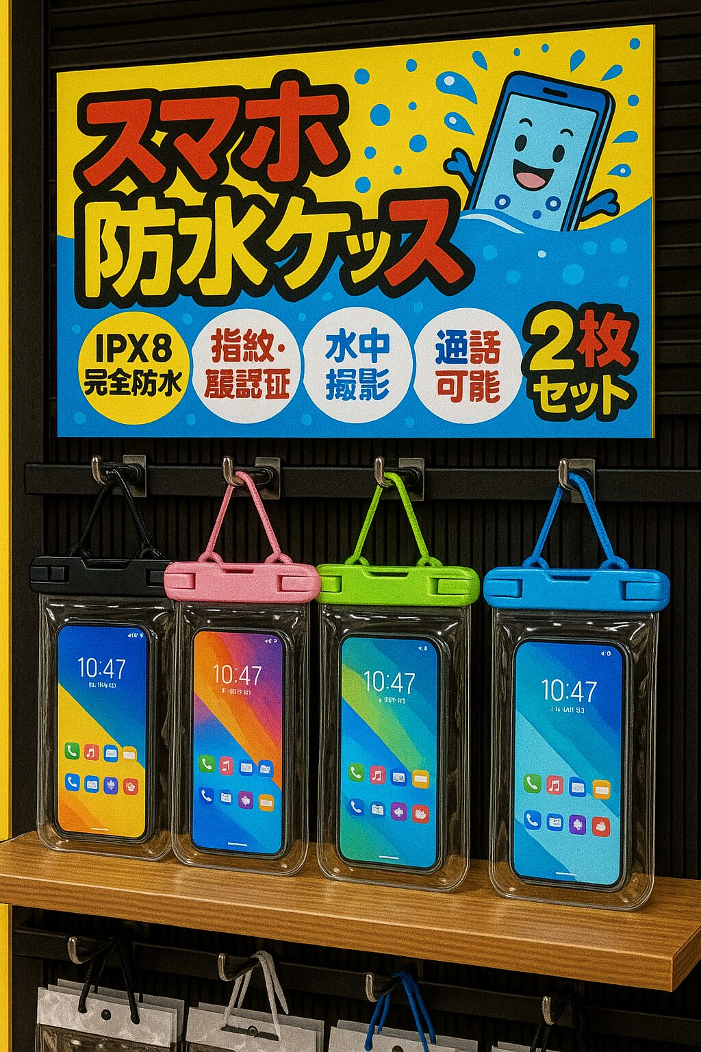 スマホ防水ケース売り場イメージ